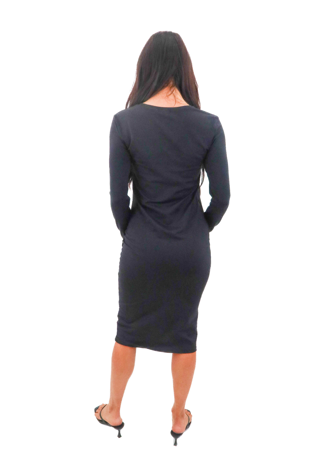 leith black long sleeve dress (s; retail $40)