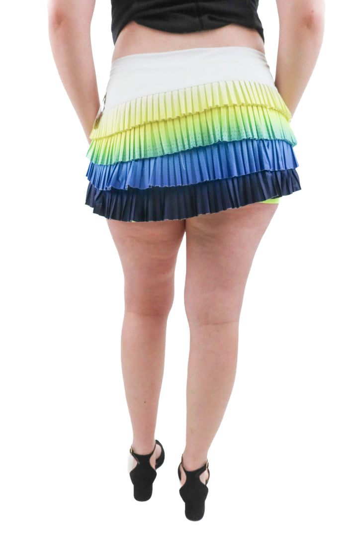 lucky in love green and blue ruffle skort (l)