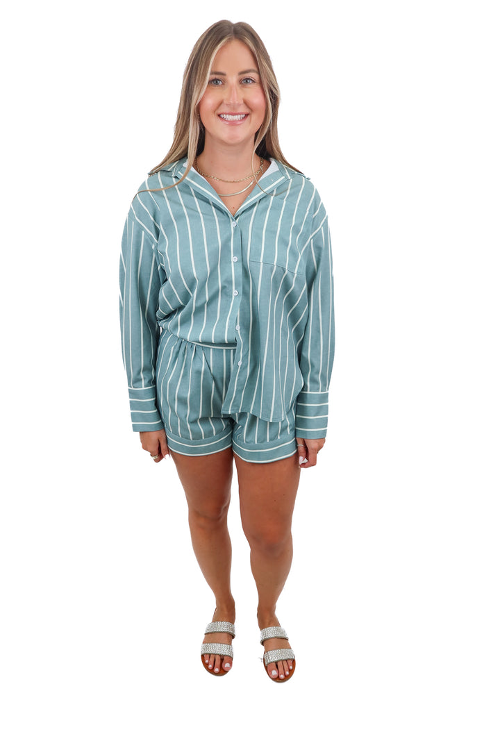 Green striped set (S/M)