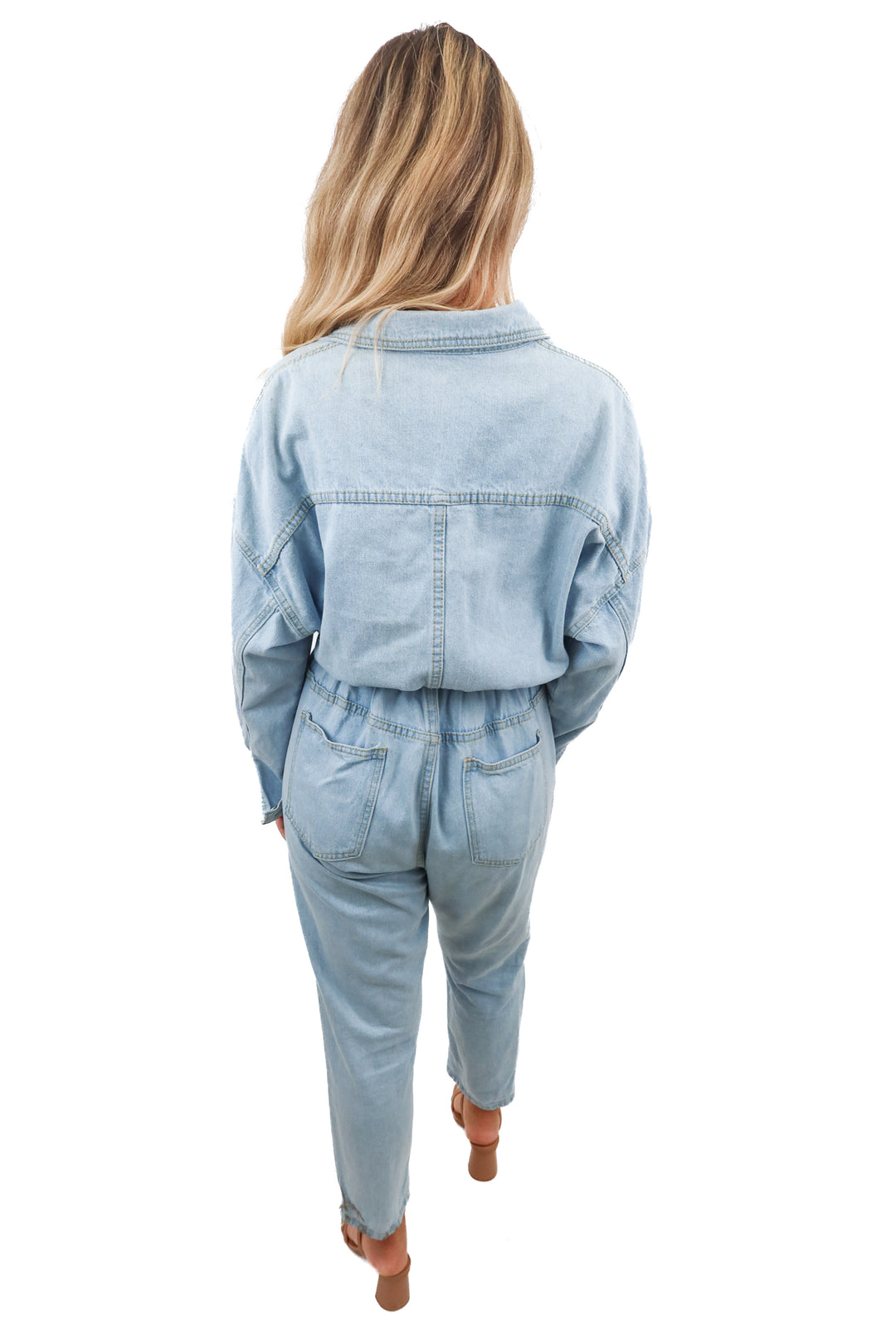 Mable denim jumpsuit (S/M; retail $130)
