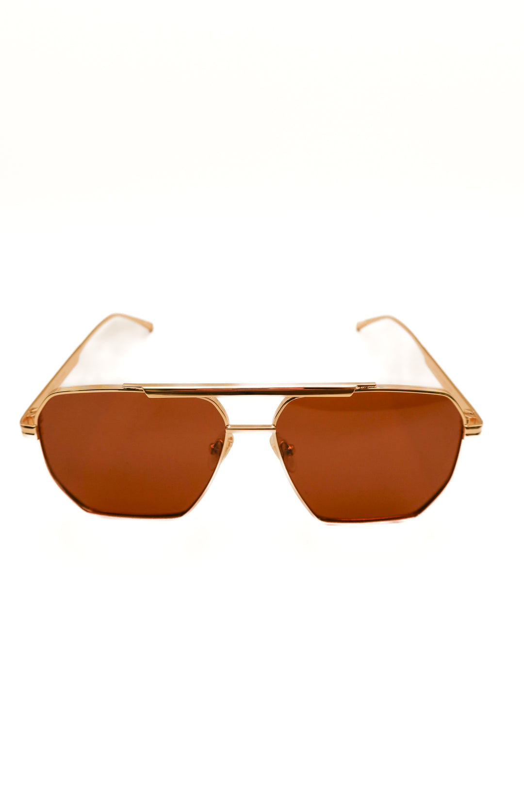 Sojos gold hexagon sunglasses