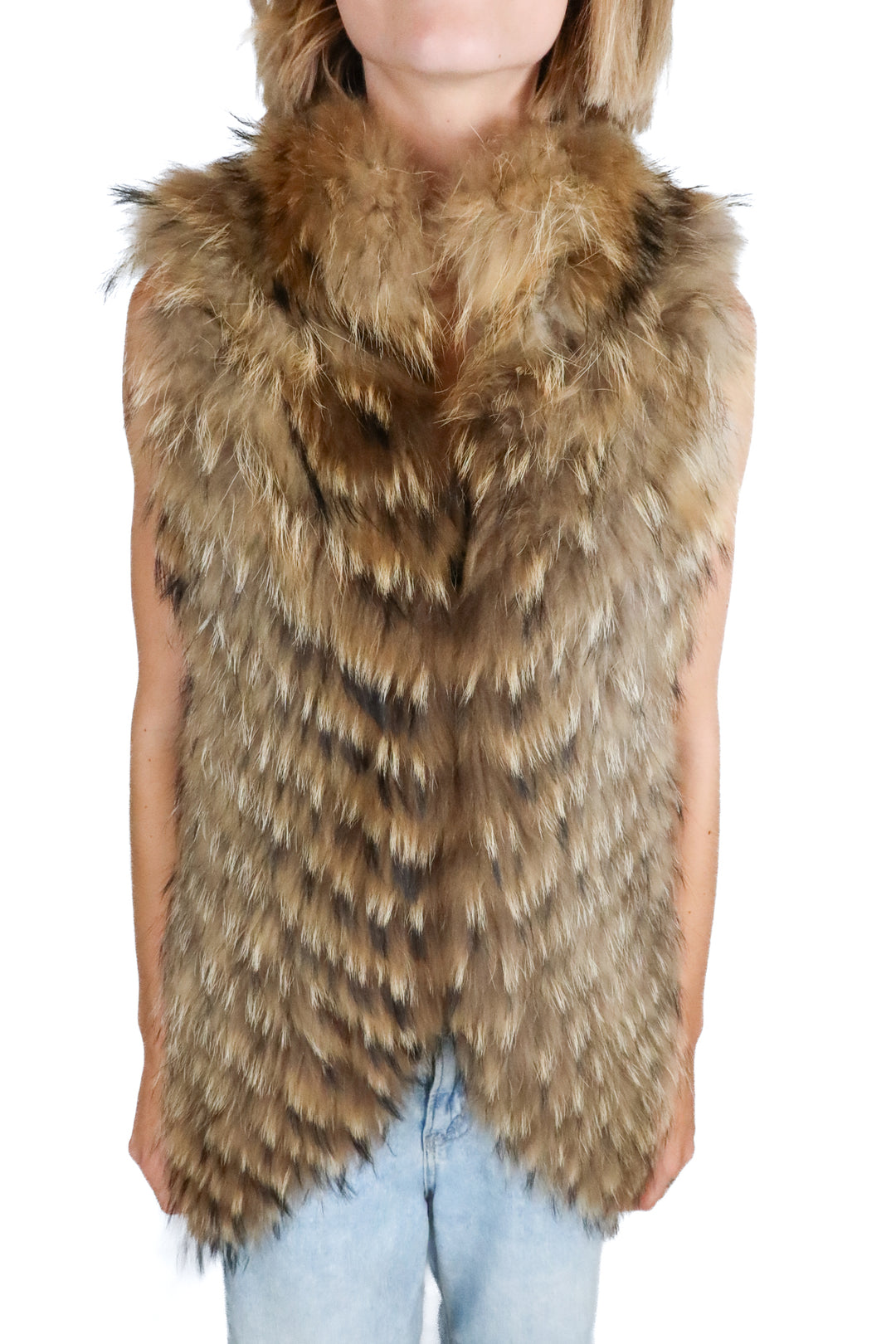 BCBG Maxazria Genuine Fur Long Vest (XXS; retail $495)