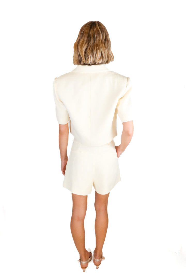 Astr Cream Tweed Top and Shorts Set (S; retail $238)
