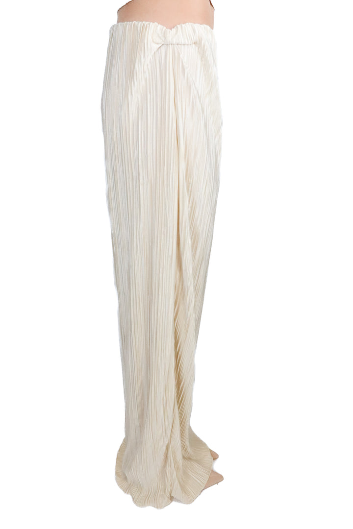 Song Of Style Champagne Satin Pleated Midi Skirt NWT (S; retail $178)