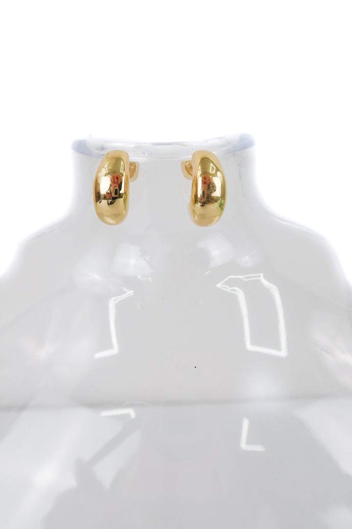 gold chunky small open back hoop earrings