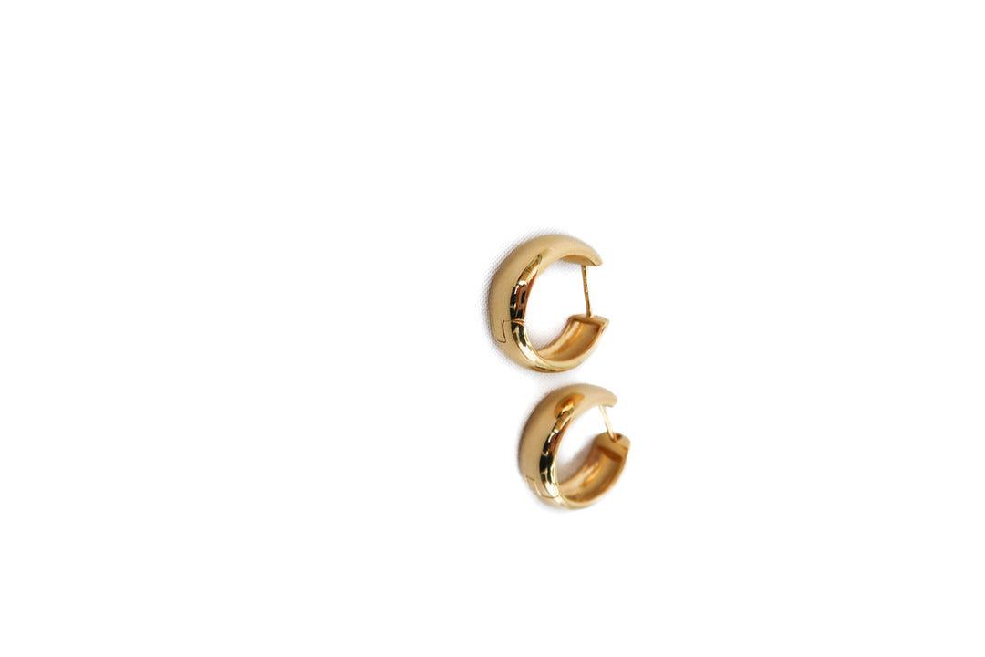 gold small thick hoops