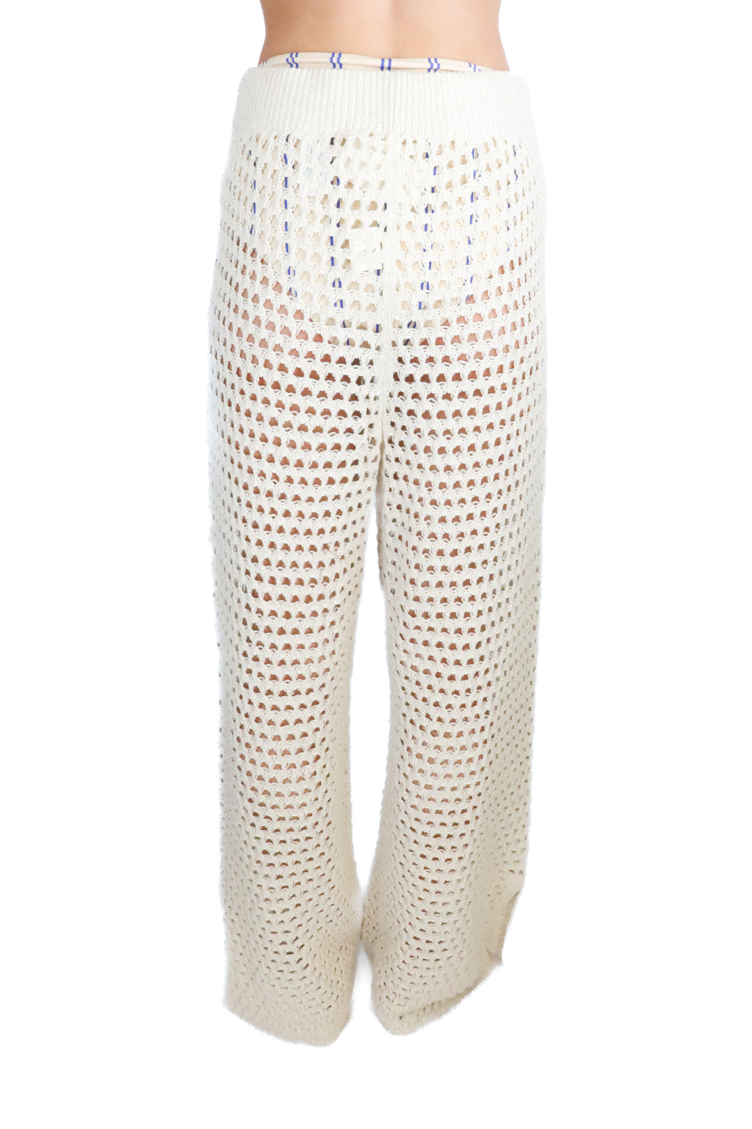 Aerie Metallic Cream Crochet Knit Pants NWT; retails for $60 (S)