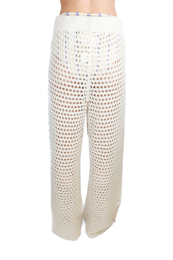 Aerie Metallic Cream Crochet Knit Pants NWT; retails for $60 (S)