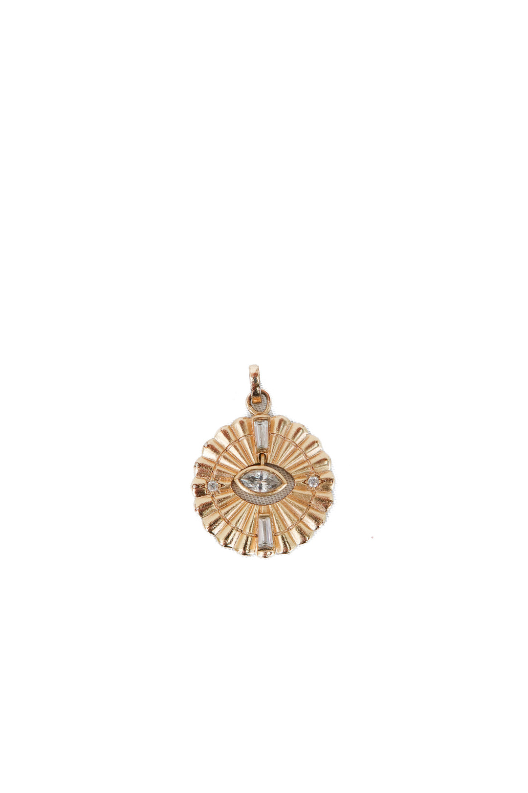 gold crystal eye charm