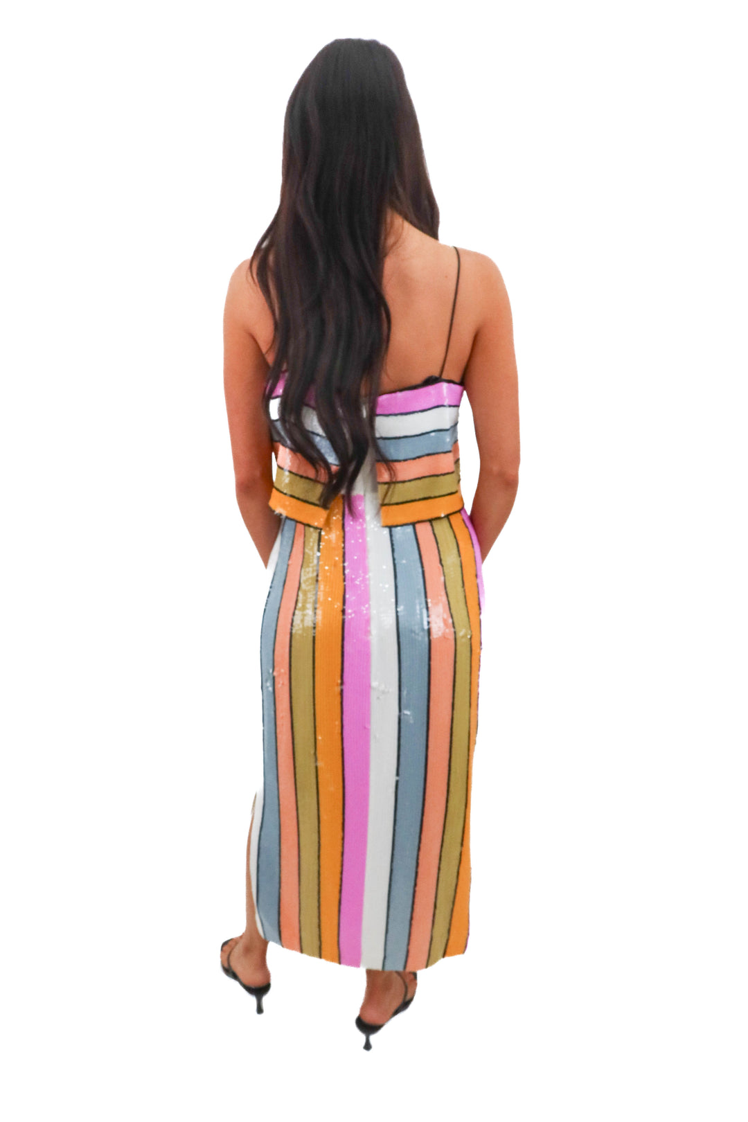 veronica beard sequin striped midi dress (s; retail $695)