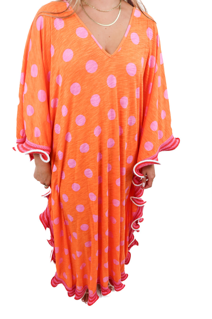 pitusa orange abstract cover up (OS; retail $120)