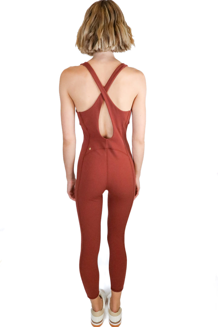 Spiritual Gangster Rust Activewear Jumpsuit (M; retail $98)