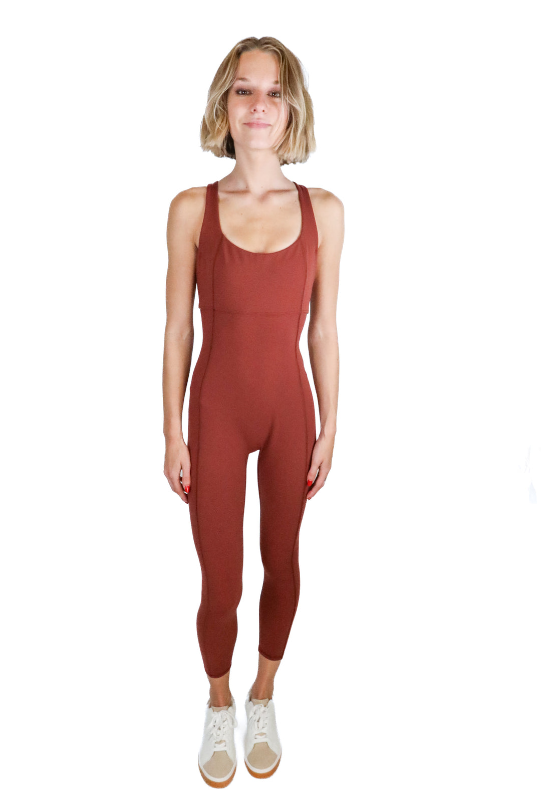 Spiritual Gangster Rust Activewear Jumpsuit (M; retail $98)