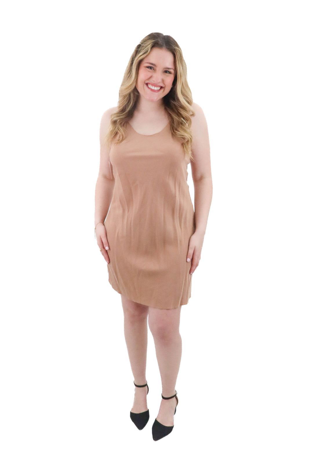 taupe slip dress (m)