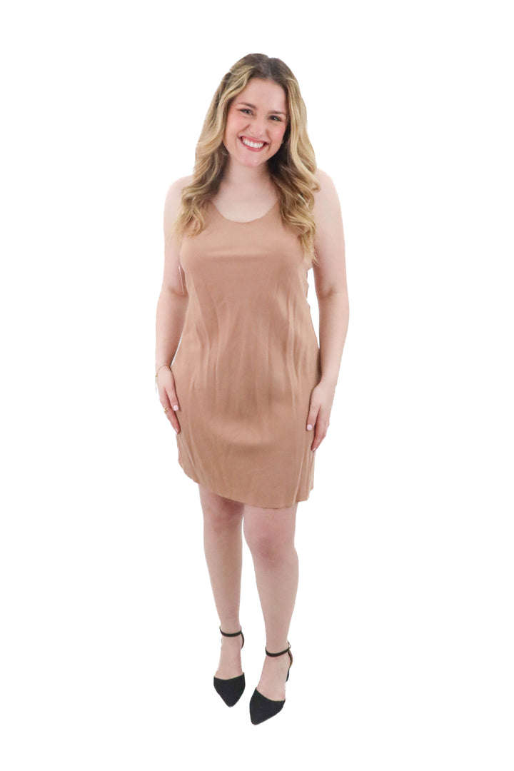 taupe slip dress (m)