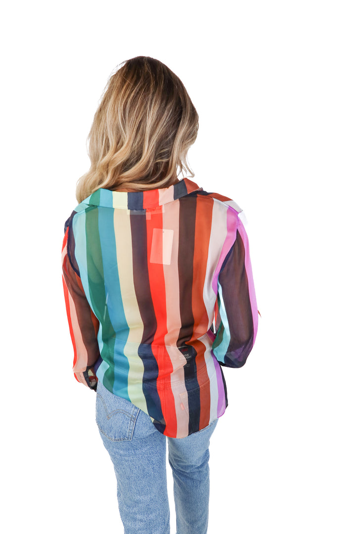 Diane von furstenberg colorful striped top(4)