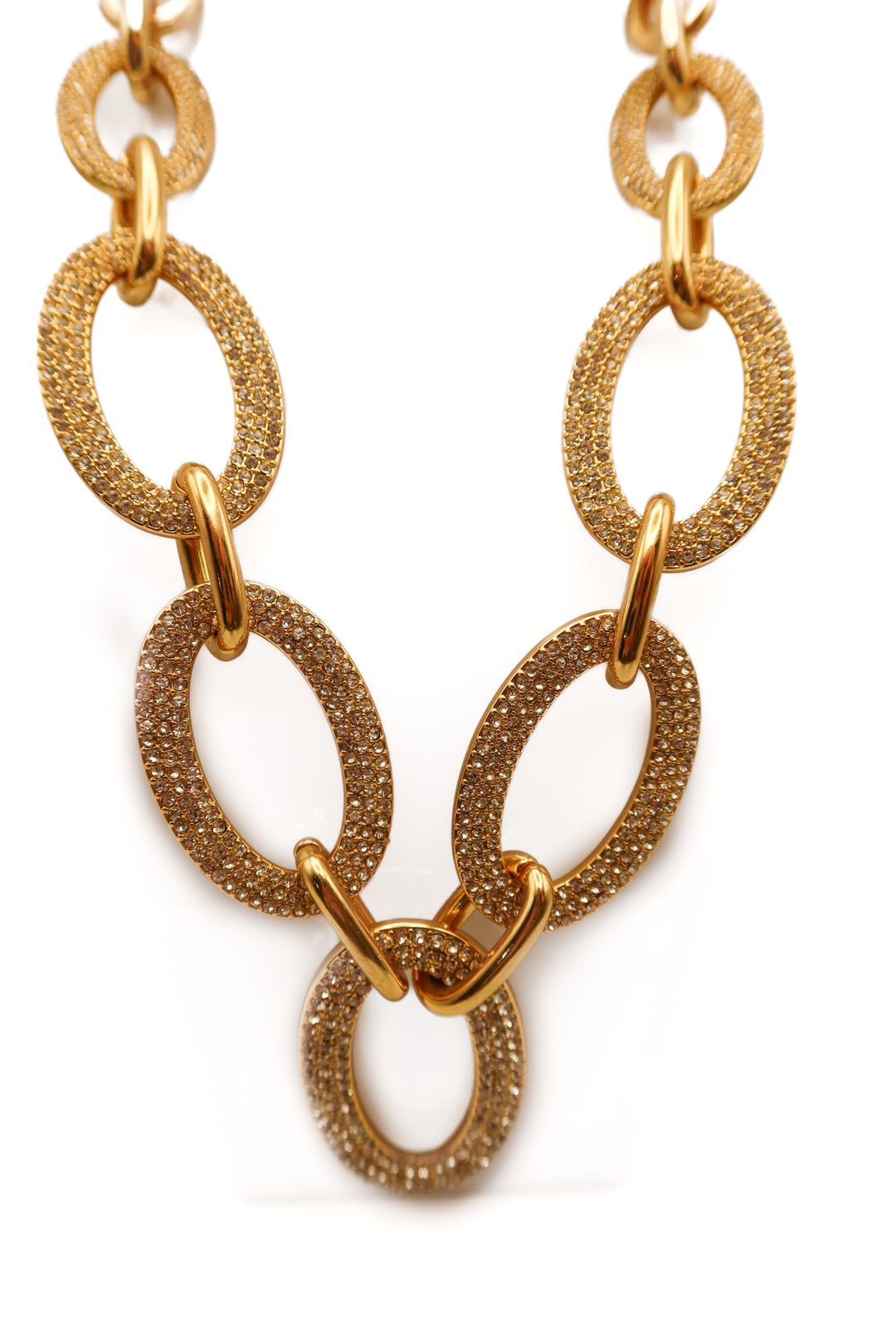 J.crew chunky gold chain rhinestone necklace