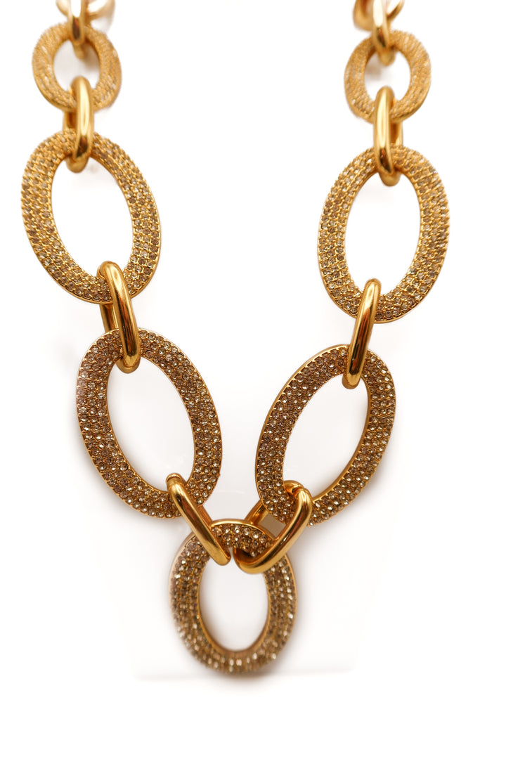 J.crew chunky gold chain rhinestone necklace