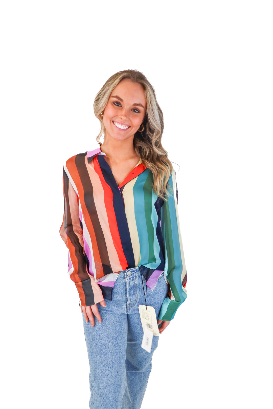 Diane von furstenberg colorful striped top(4)