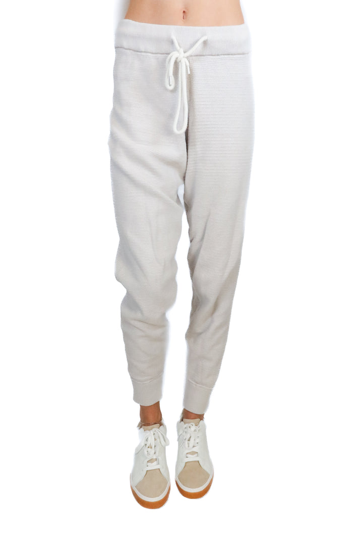 Varley Oatmeal Cotton Knit Lounge Pants (S; retail $120)