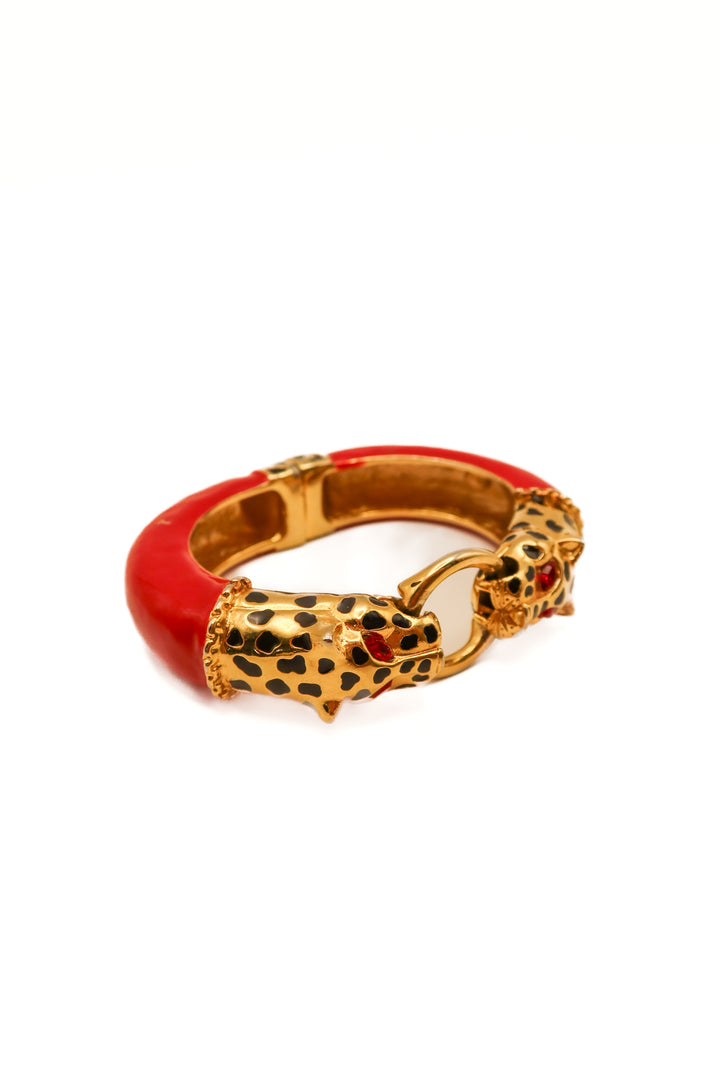 Red double jaguar bangle