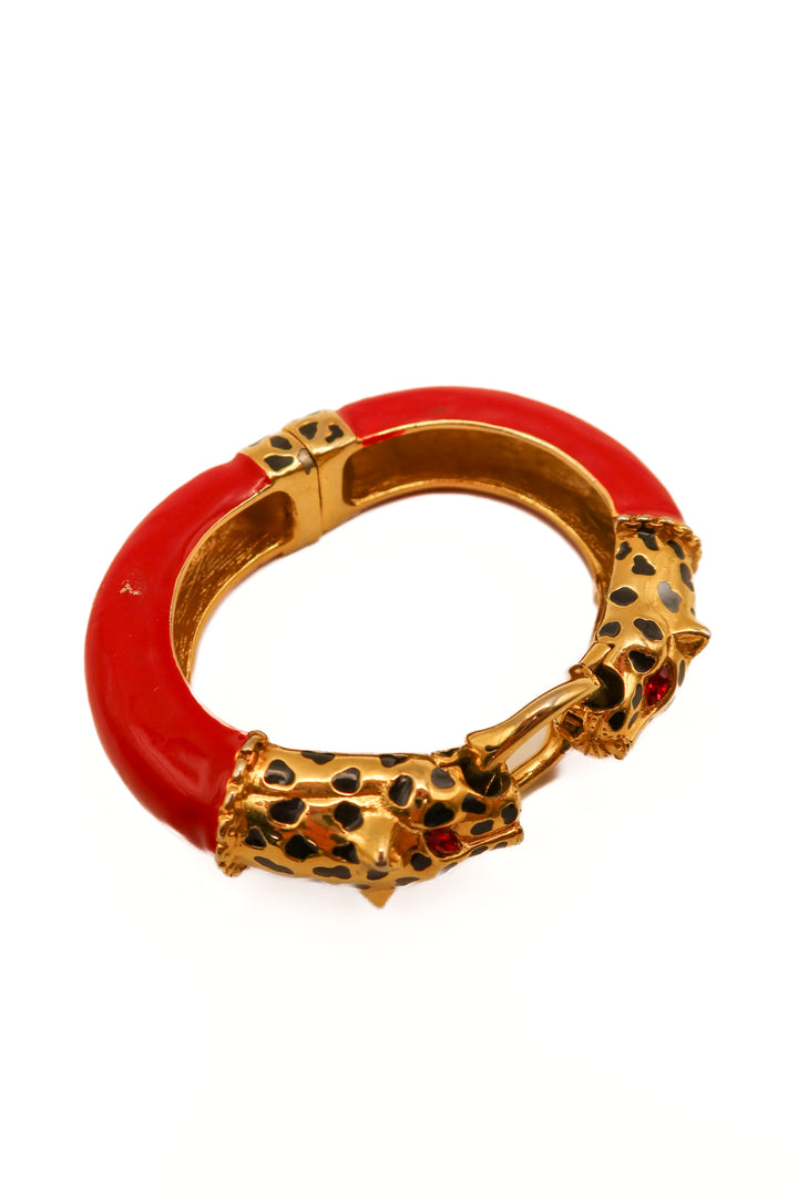 Red double jaguar bangle