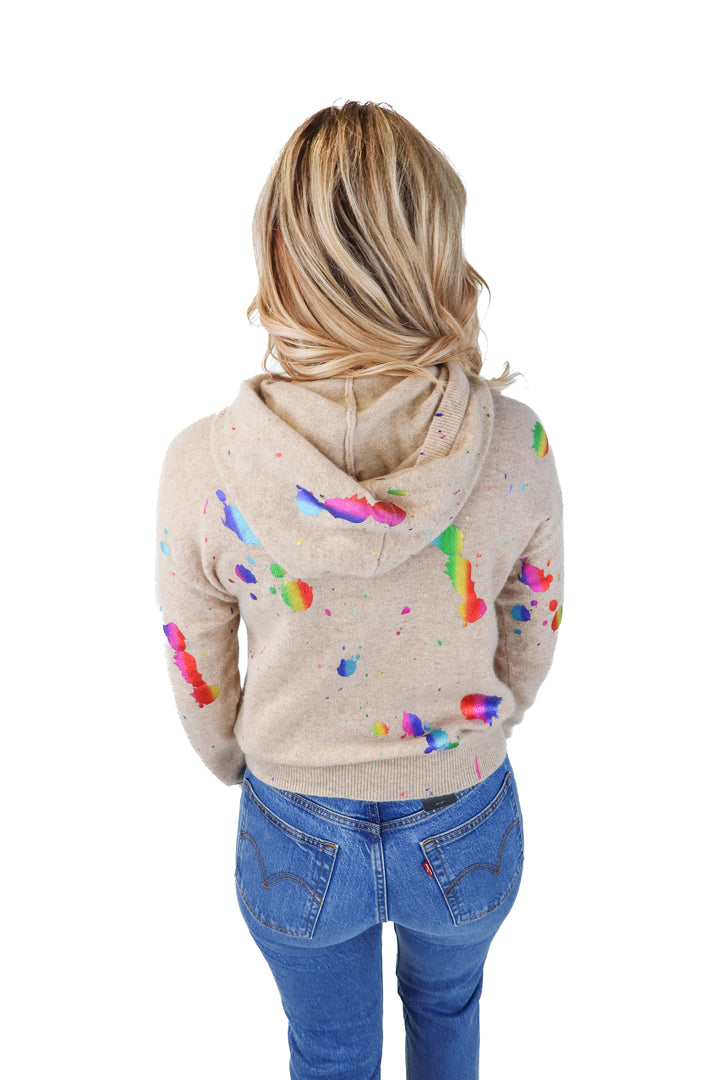 Brodie cashmere splatter paint hoodie (s; retails $400)