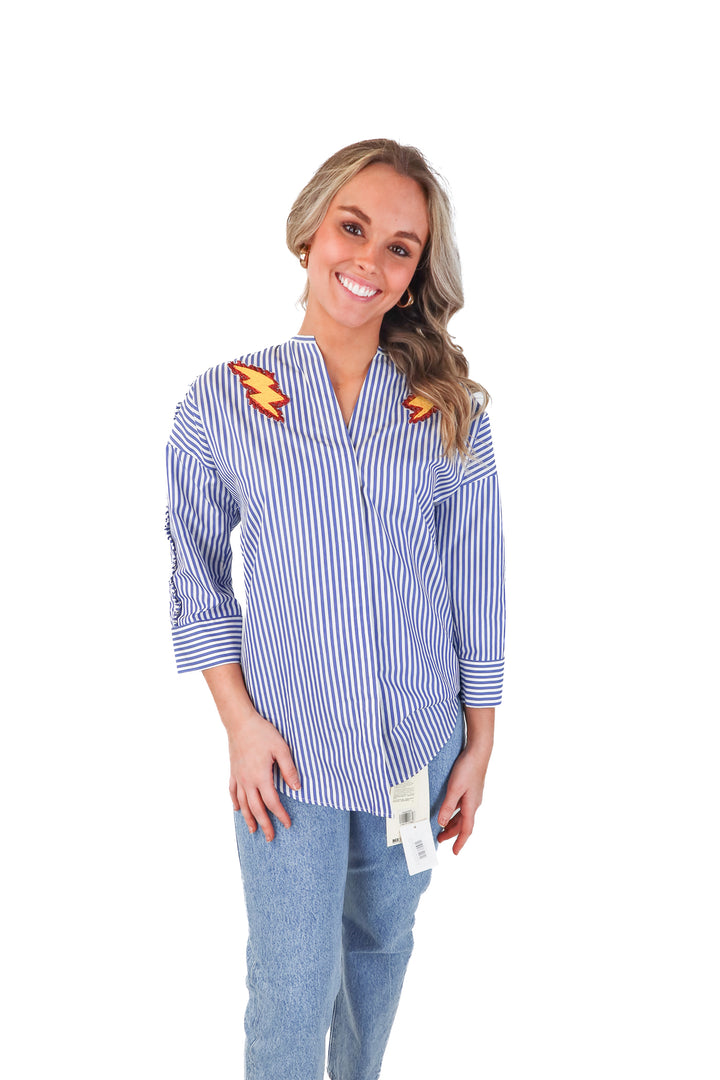 Sandro striped lighting bolt top NWT (1; retails $225)