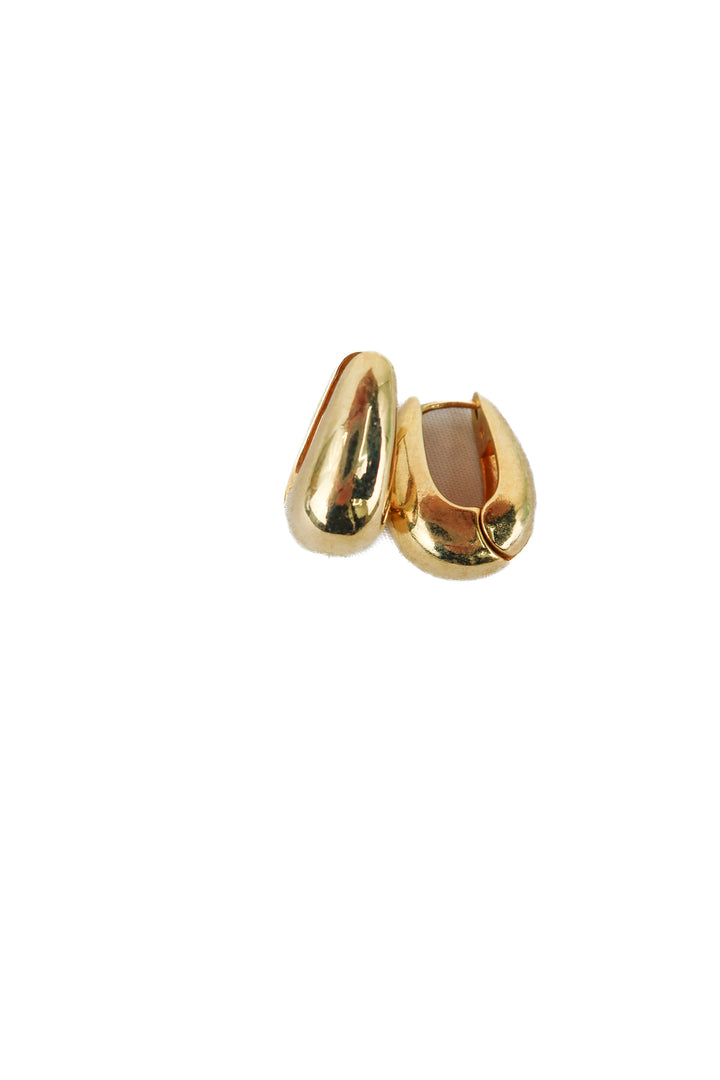 gold chunky oval earrings