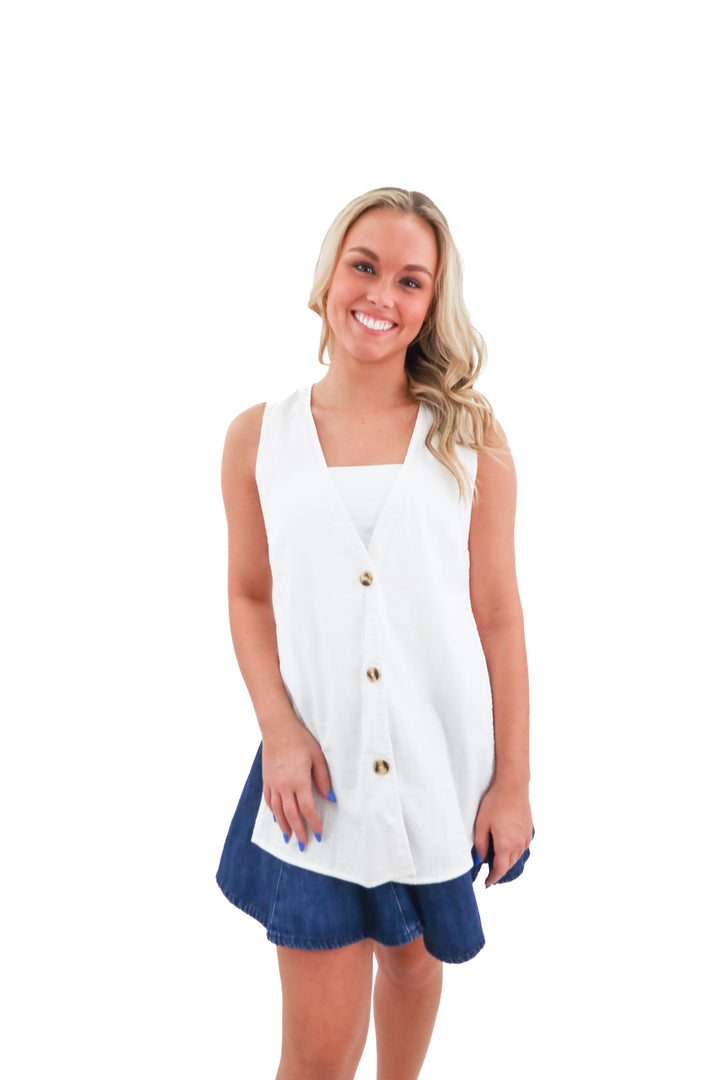petal + pup linen vest top NWT (m; retail $69)