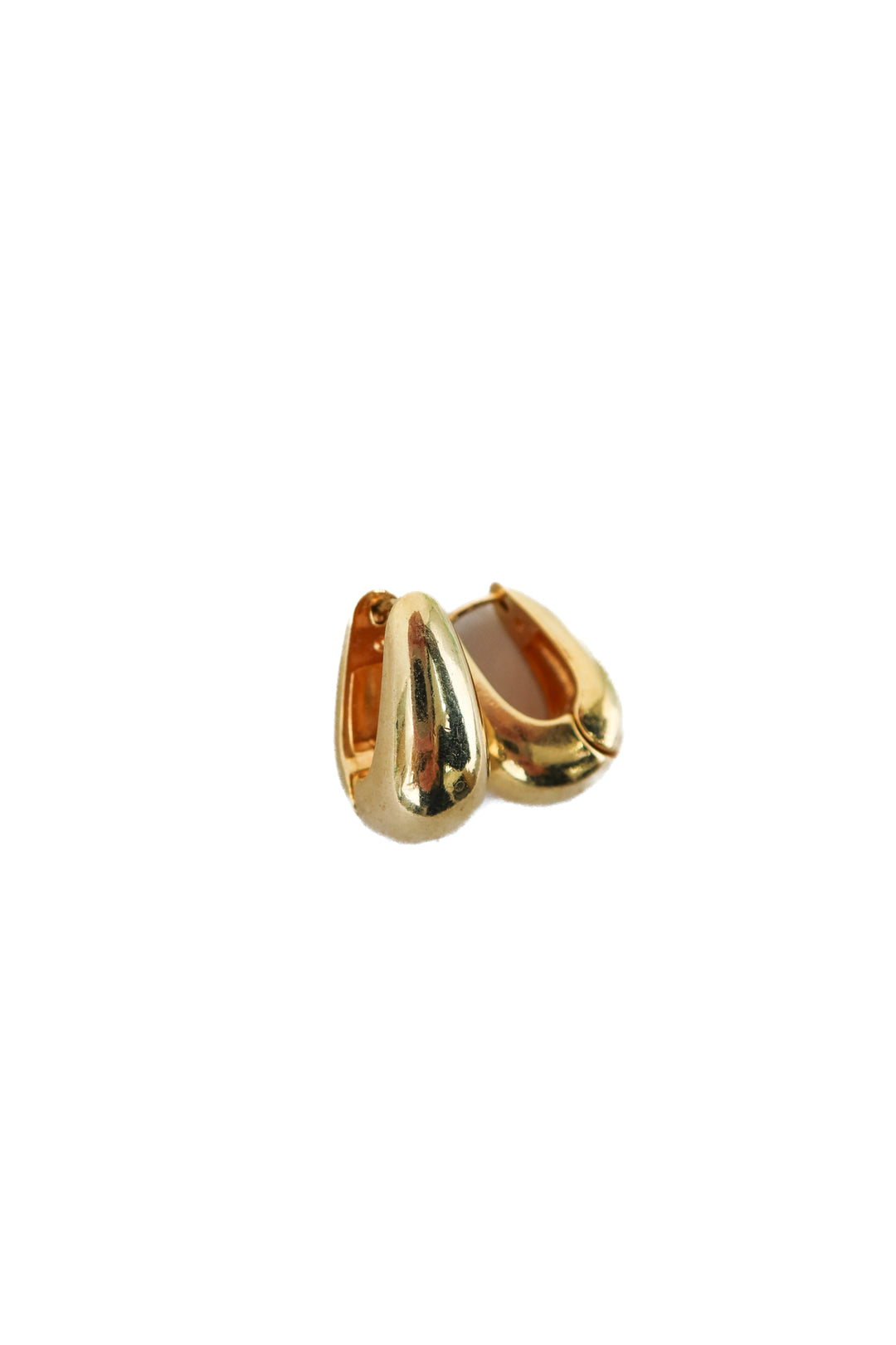 gold chunky oval earrings