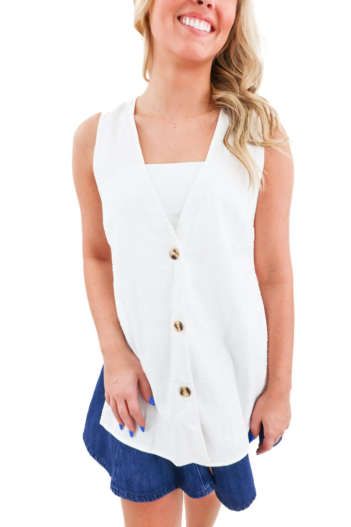 petal + pup linen vest top NWT (m; retail $69)