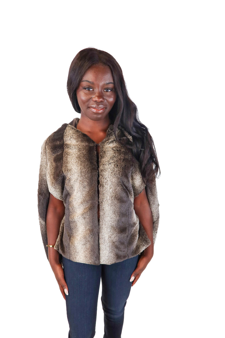HEED brown fur poncho (xs/s)