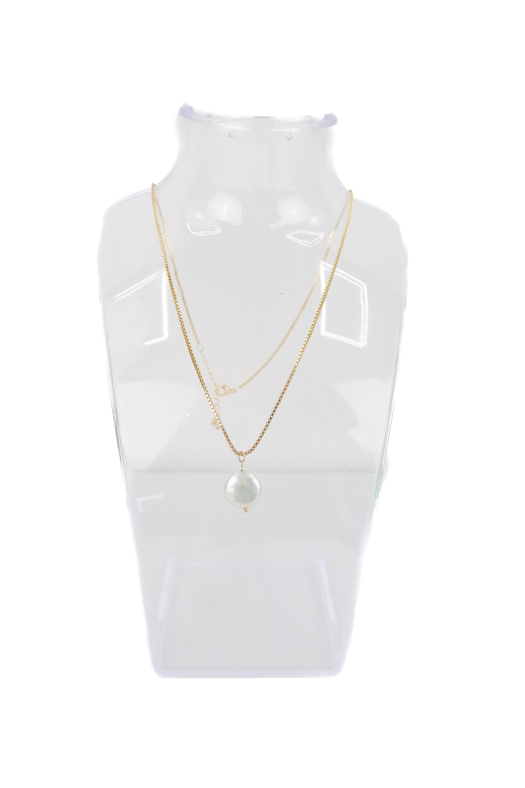flat pearl dainty necklace