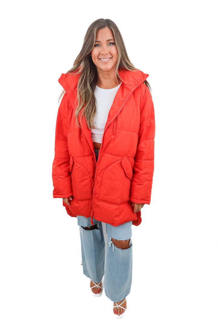 Universal Standard red puffer jacket (S) NWT