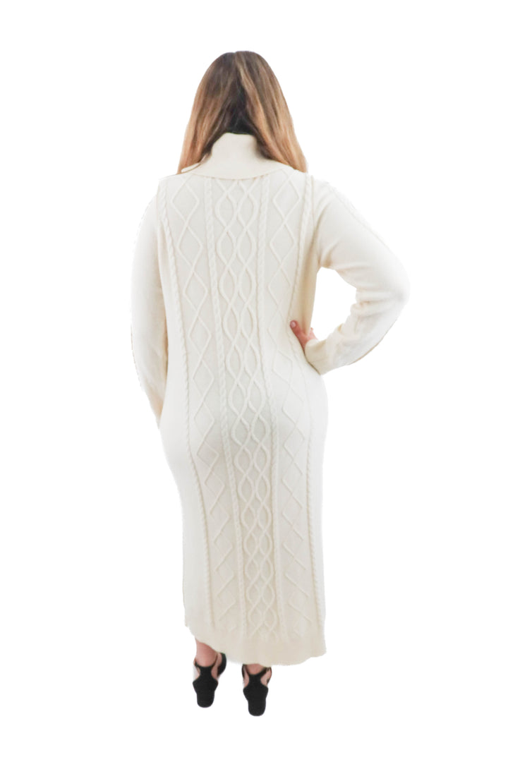 show me your mumu cream turtleneck long sleeve sweater dress (m; retail $178)