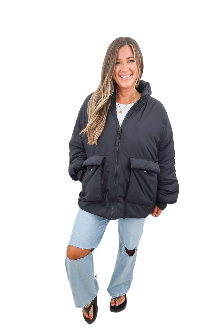 Fabletics black puffer jacket ( XXL/1X; retail $130)