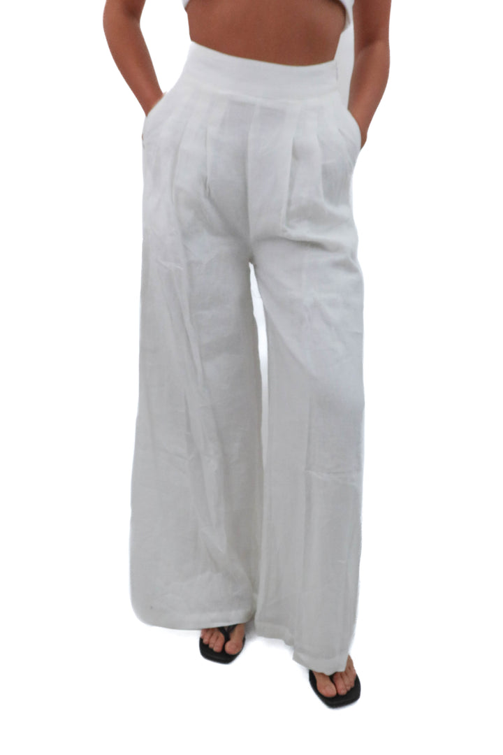 dissh white straight leg pants (XS; retail $170)