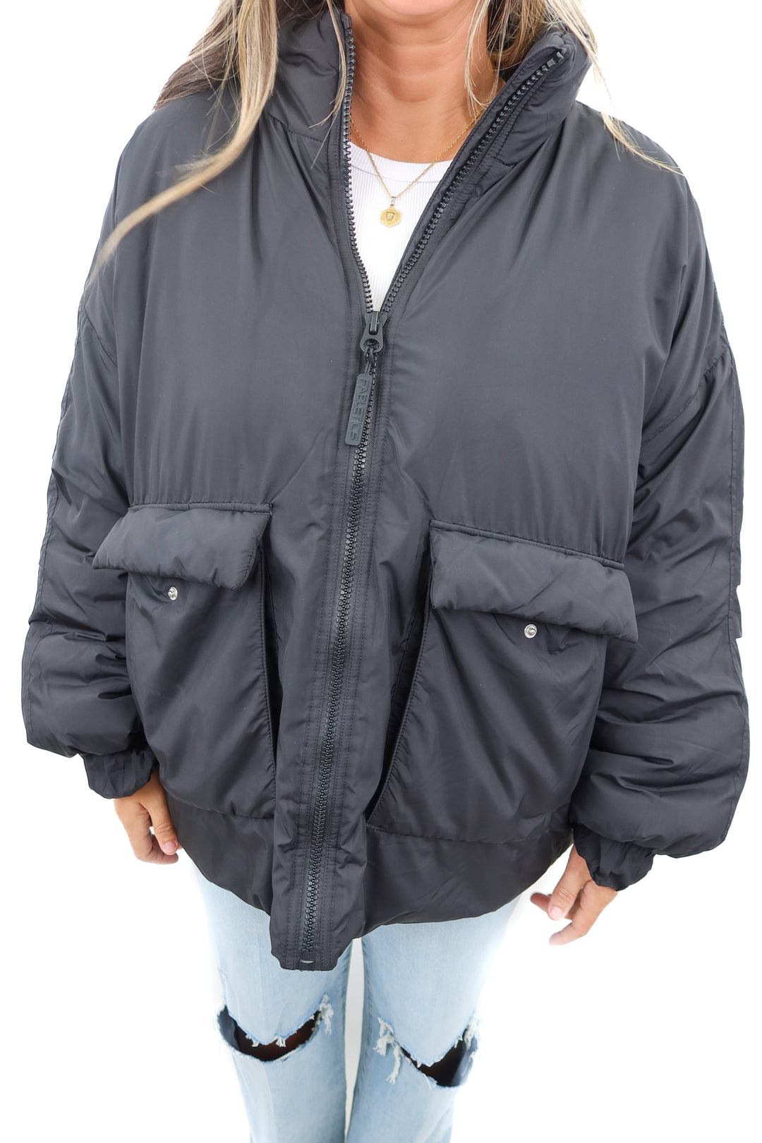 Fabletics black puffer jacket ( XXL/1X; retail $130)