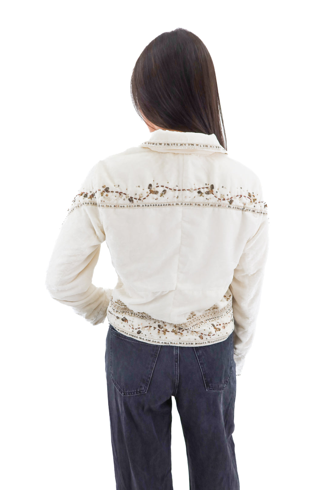 free people ivory beaded jacket NWT (s; retail $268)