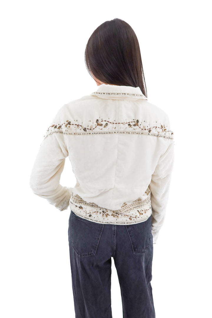 free people ivory beaded jacket NWT (s; retail $268)
