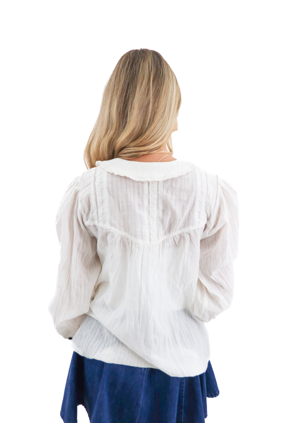 free people cream collared blouse NWT (s; retail $148)