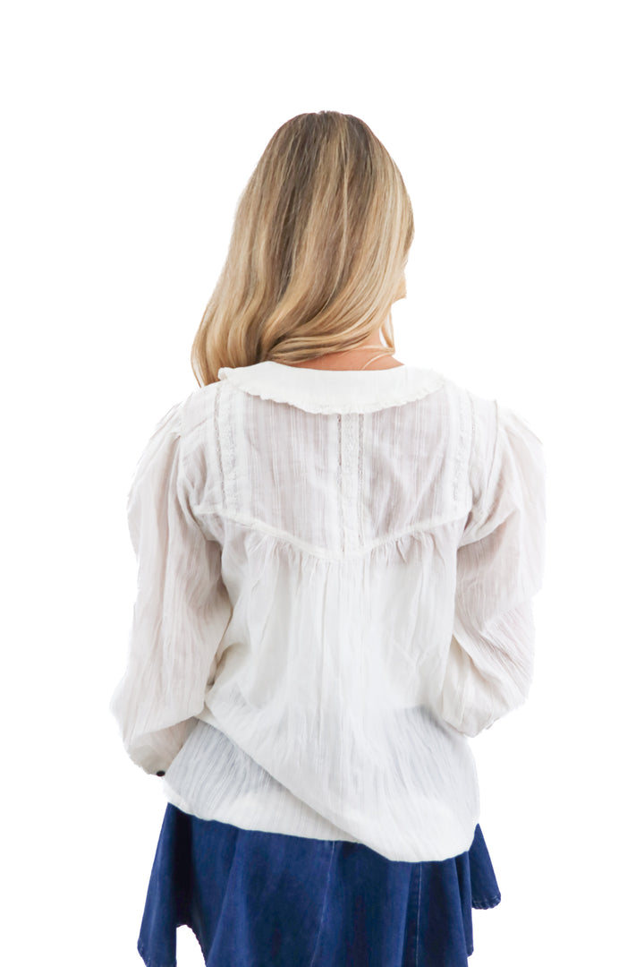 free people cream collared blouse NWT (s; retail $148)