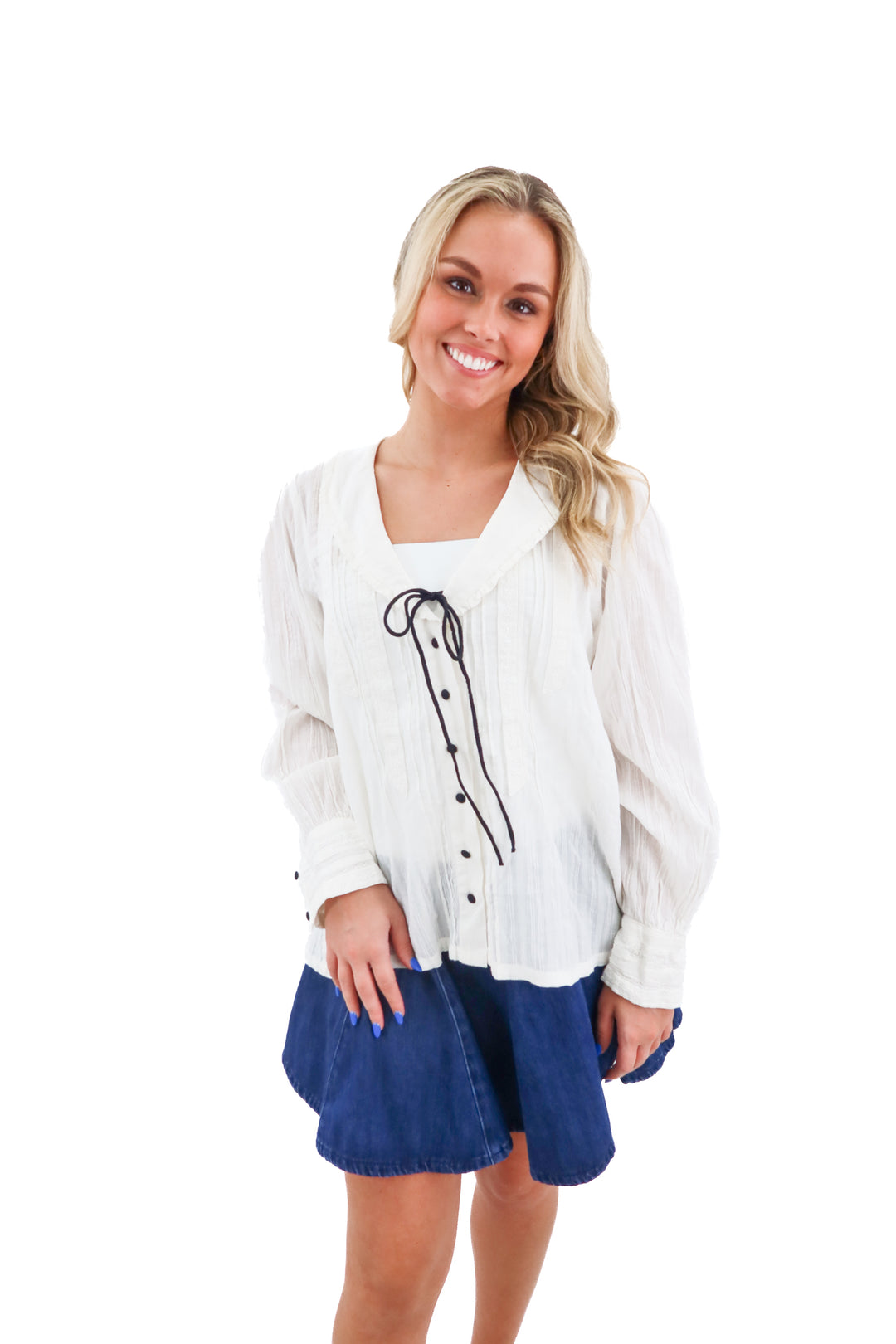 free people cream collared blouse NWT (s; retail $148)