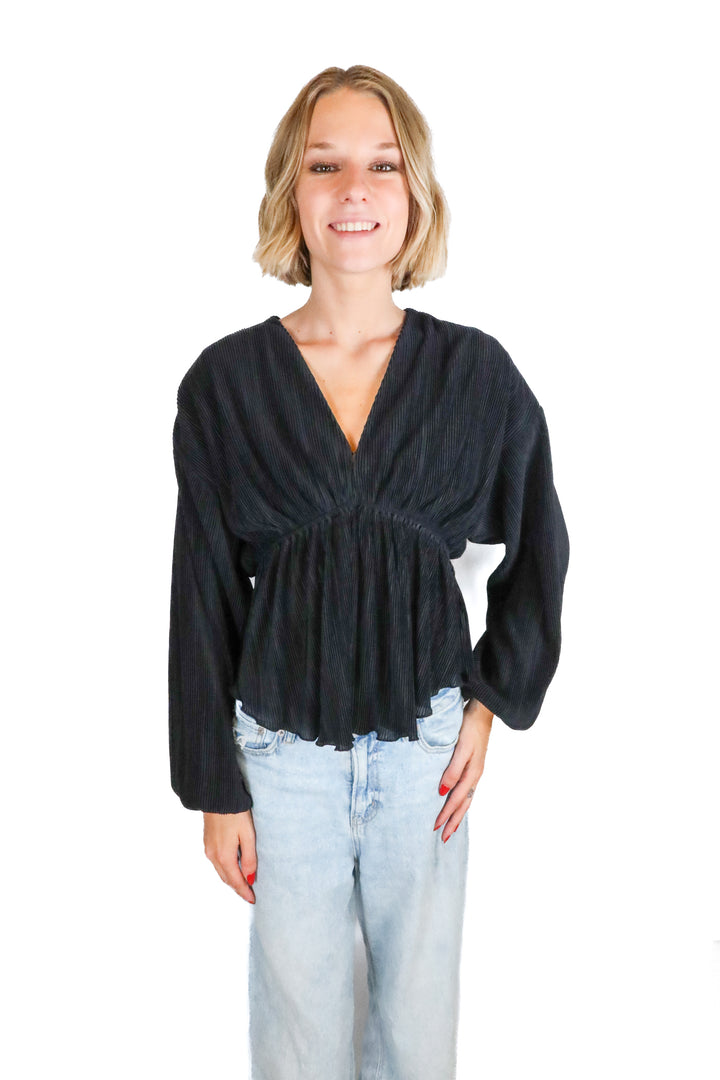 abercrombie black blouse (s; retail $50)
