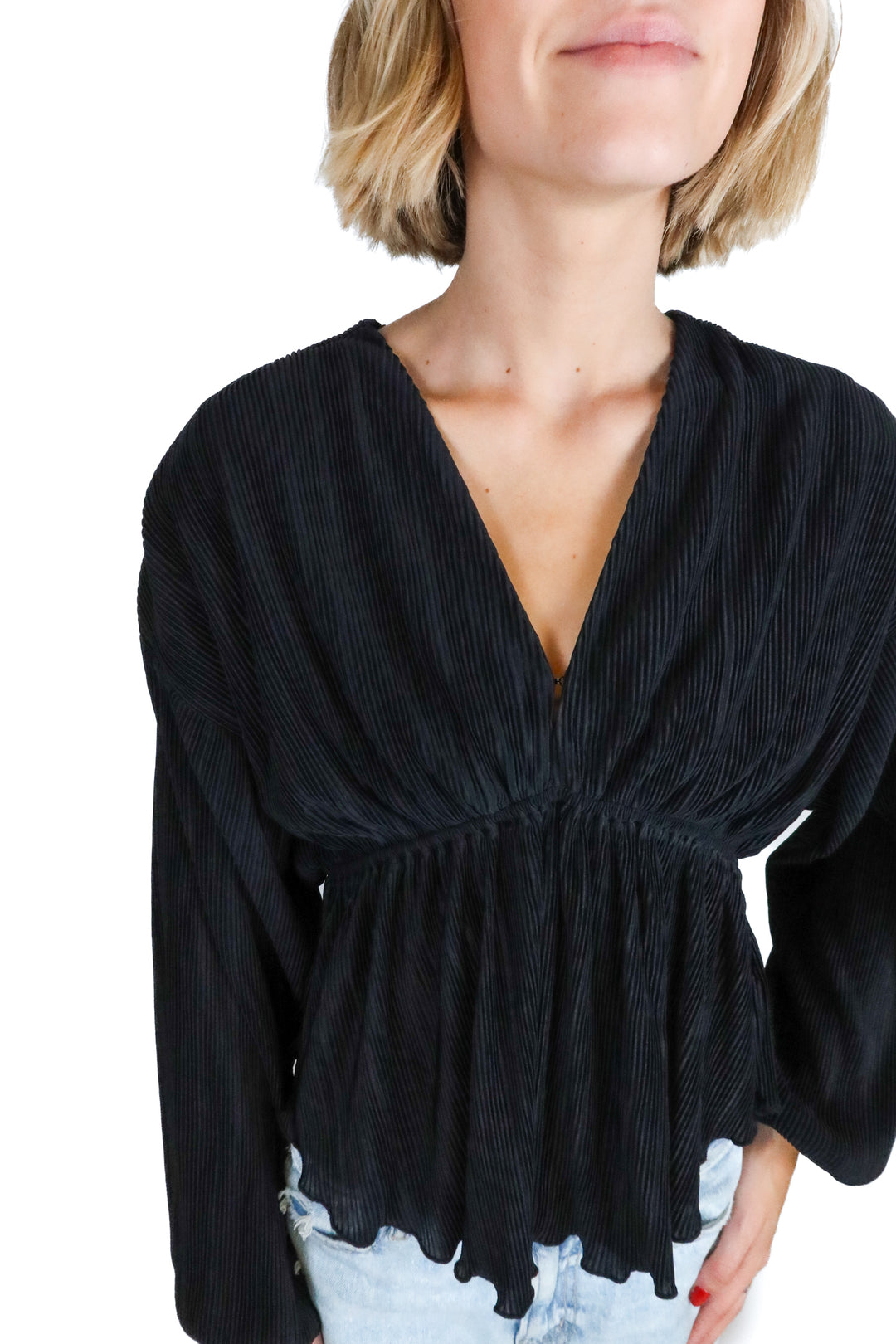 abercrombie black blouse (s; retail $50)