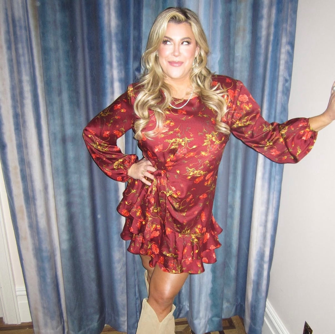 cinq a sept burgundy floral dress (16)