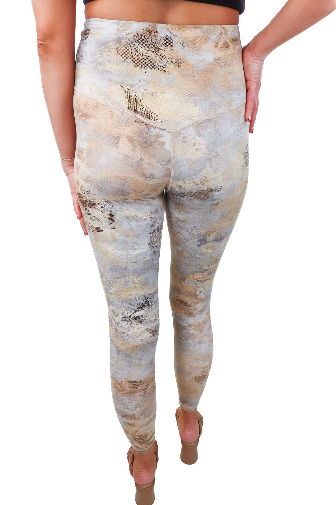 Athleta neutral snakeskin legging (xs)