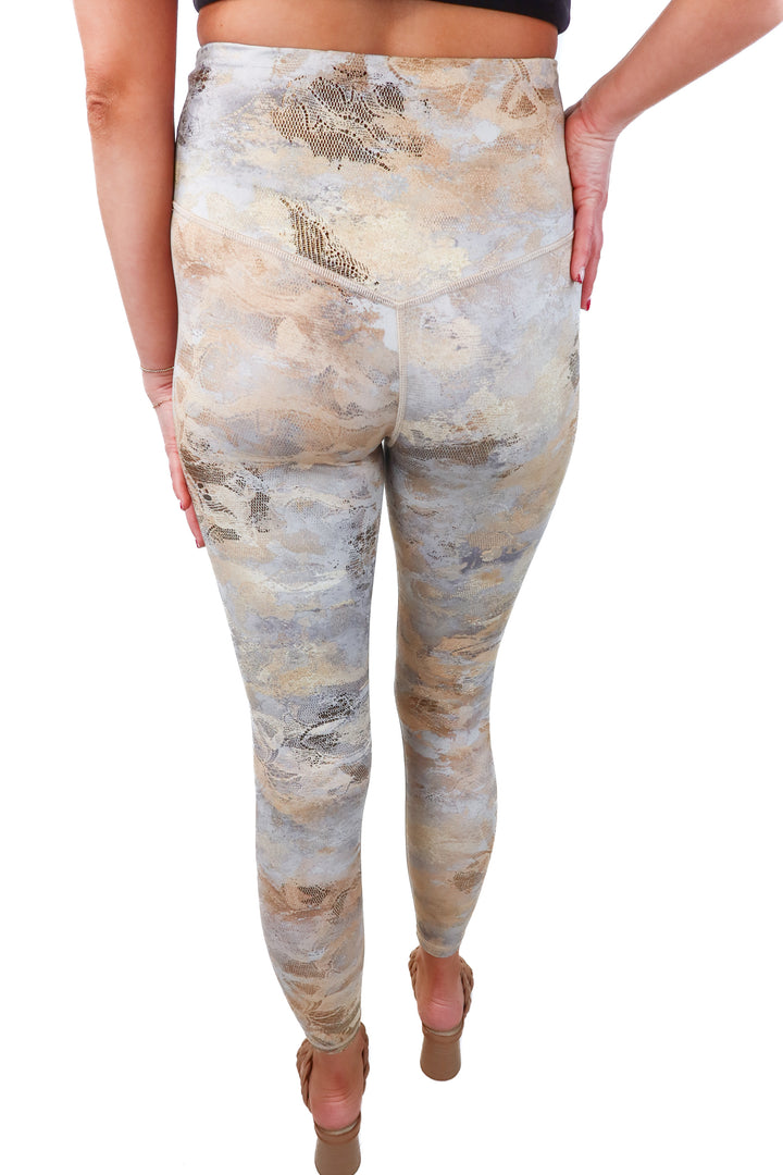 Athleta neutral snakeskin legging (xs)