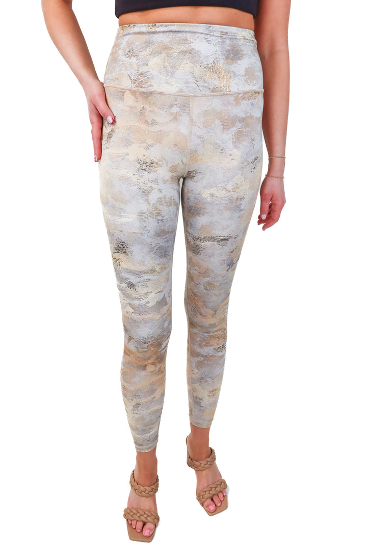 Athleta neutral snakeskin legging (xs)